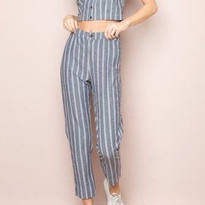 Brandy Melville "Tilden" Blue & White Striped Pant